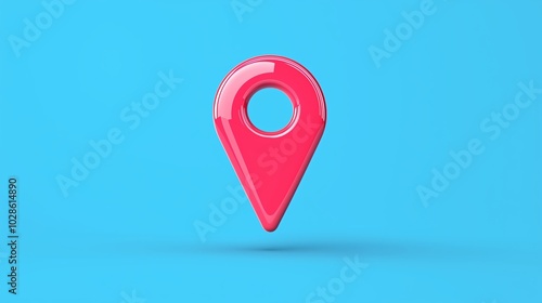Simple map pin icon on blue background, representing location tracking and navigation in logistics. Free Download Simple map pin icon on blue background, representing location tracking and navigation in logistics. - GFXLoad