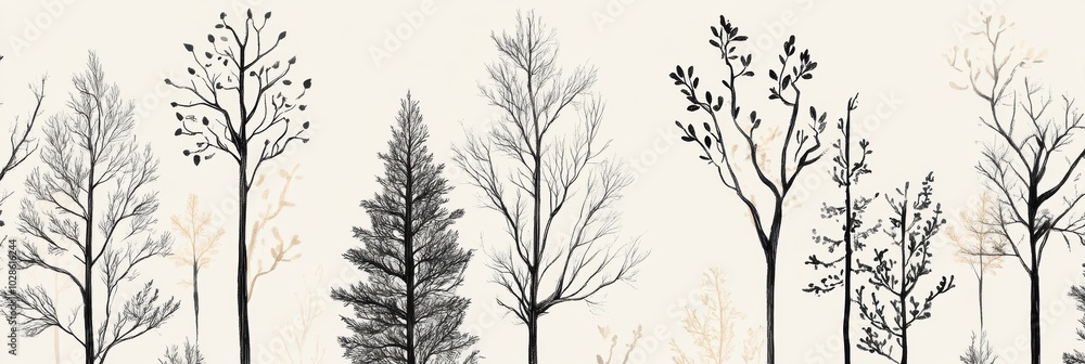 Scandinavian wallpaper design featuring minimalist tree and forest motifs, perfect for modern interior aesthetics and serene environments Scandinavian wallpaper design featuring minimalist tree and forest motifs, perfect for modern interior aesthetics and serene environments