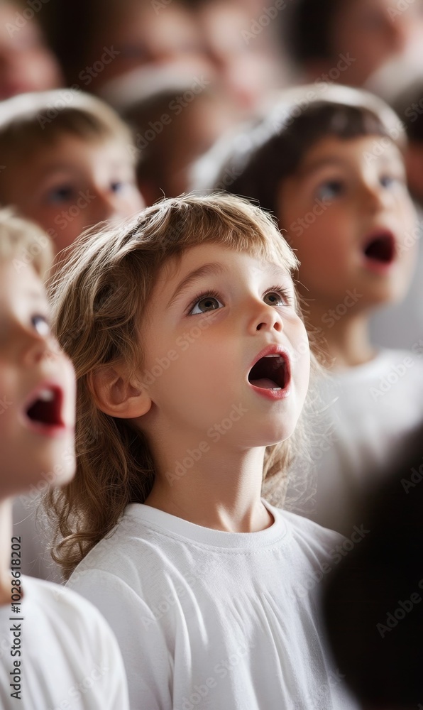 Young girl singing with open mouth. Young girl singing with open mouth.