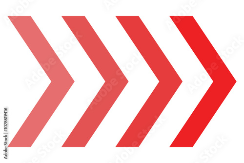 Zebra crossing icon in red color. Black right arrow sign. Vector illustration. Crosswalk icon, vector. Black arrow series stroke width thick lines. 