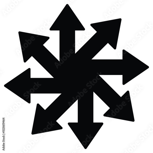 Many ways directional arrow icon set on white background. Many different ways arrow sign vector illustration. From simple to complex arrow diagrams photo