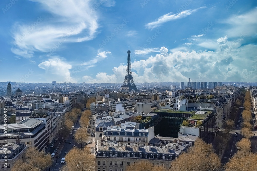 Naklejka premium Paris, the Eiffel Tower