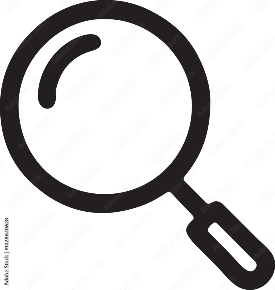 Magnifying Glass Icon Silhouette Vector Magnifying Glass Icon Silhouette Vector