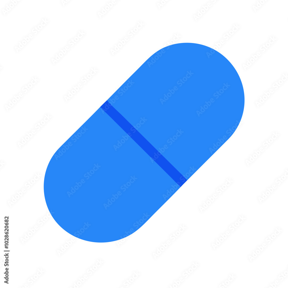Blue capsule icon with minimalistic design Blue capsule icon with minimalistic design
