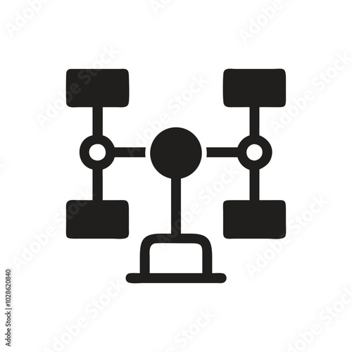 Computer network icon on white background
