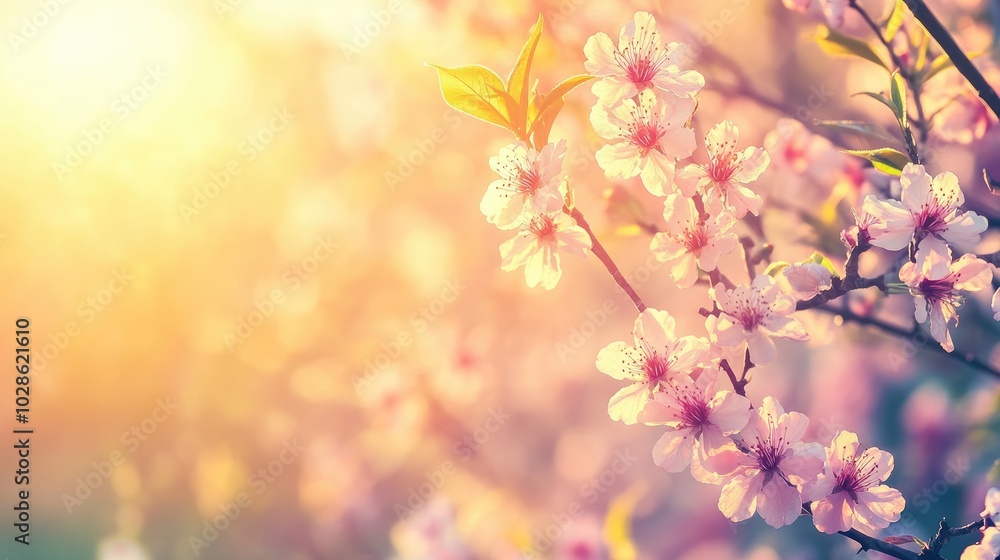Delicate Cherry Blossoms in Soft Sunlight Delicate Cherry Blossoms in Soft Sunlight