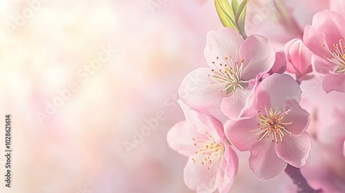 Delicate Pink Cherry Blossoms in Soft Light