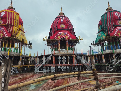 Lord jagannath rath yatra festival celebration background photo