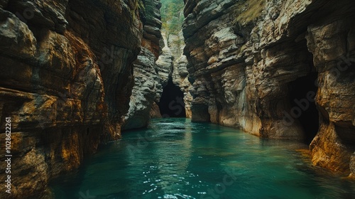 Serene Waterway Through Majestic Rock Formations