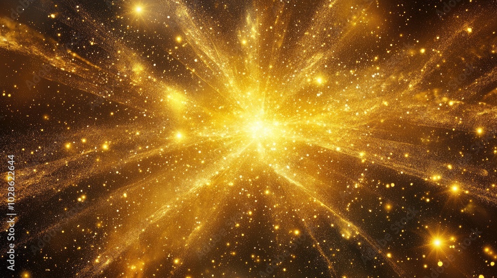Brilliant Golden Burst in Cosmic Background Brilliant Golden Burst in Cosmic Background