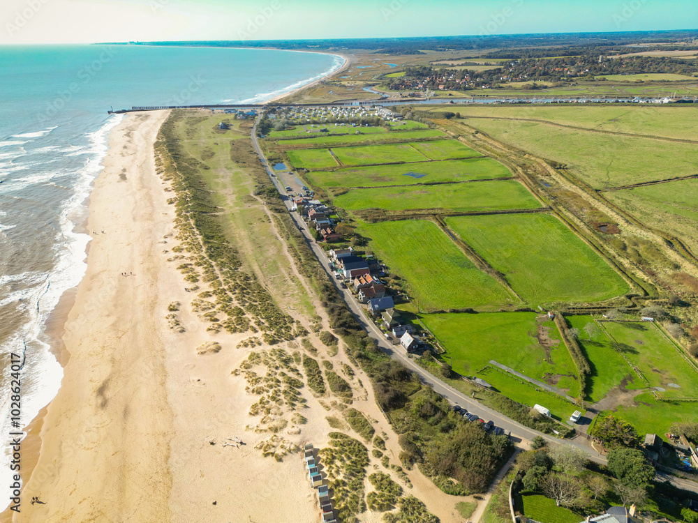 Poster Aerial View Of Golden Beaches Seen In The Popular English poster-aerial-view-of-golden-beaches-seen-in-the-popular-english