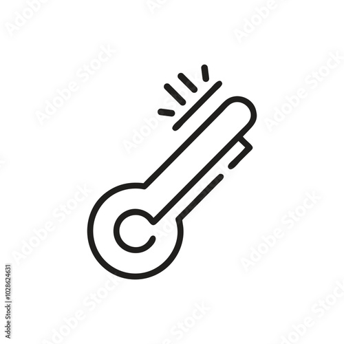 Cold Thermometer Icon on white background