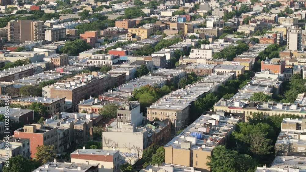 Aerial view of apartment buildings in Bushwick, Brooklyn Aerial view of apartment buildings in Bushwick, Brooklyn