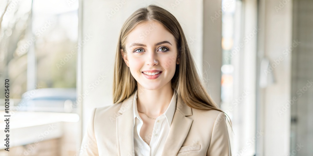 Portrait of female sales staff with beautiful front blur with copy space Portrait of female sales staff with beautiful front blur with copy space