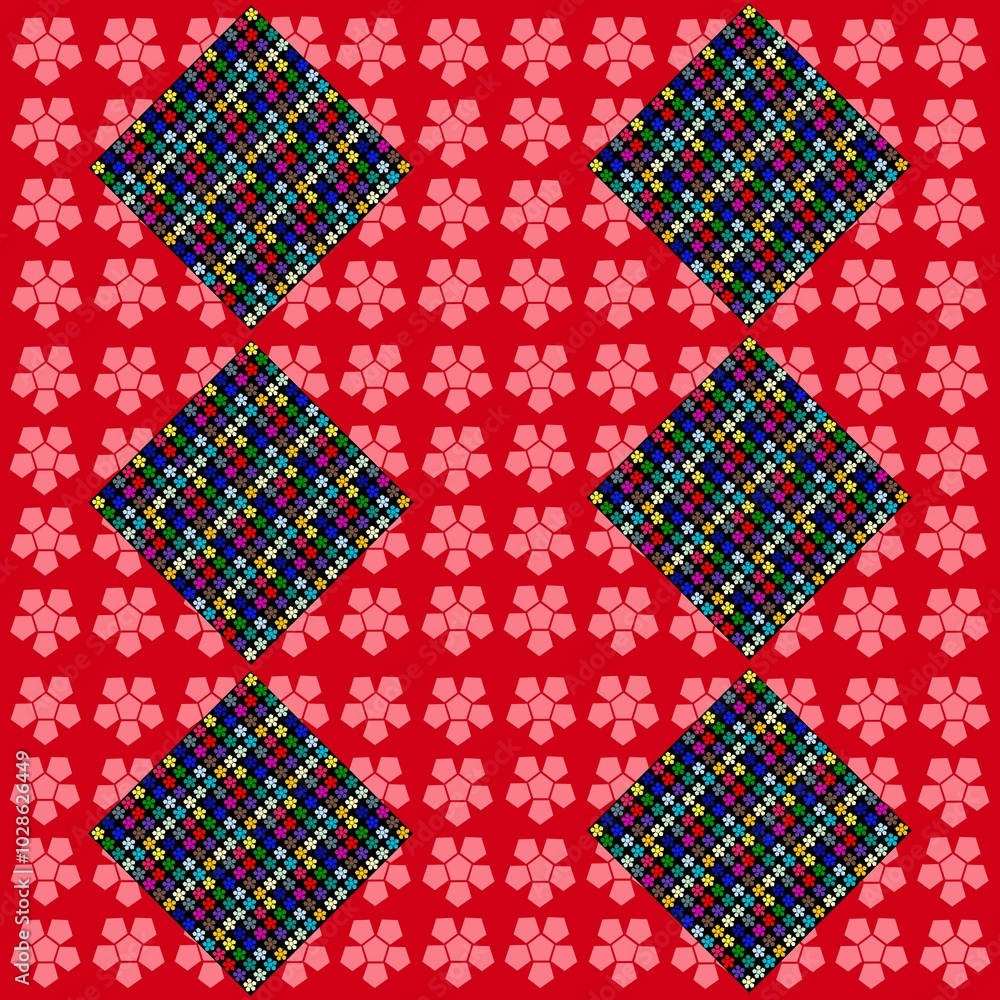 Abstract seamless pattern on red flowers pattern background . Texture for wallpaper, background and web design. Vector illustration Abstract seamless pattern on red flowers pattern background . Texture for wallpaper, background and web design. Vector illustration