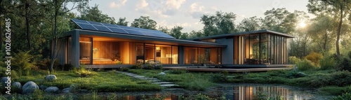 A zero-energy home, fully powered by renewable sources like solar and wind