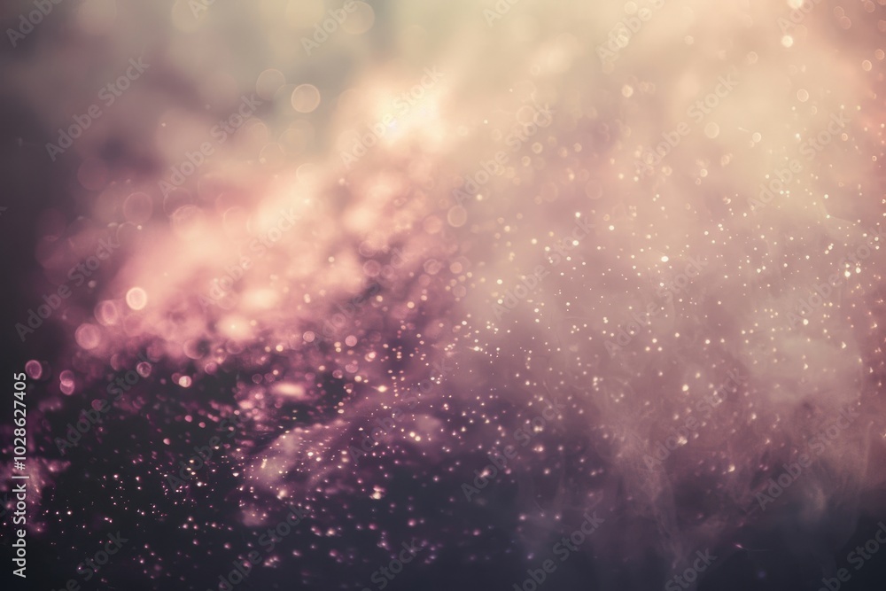 Obraz premium Softly illuminated particles float in a magical haze, creating a dreamlike and mystical atmosphere filled with grace and ethereal beauty.