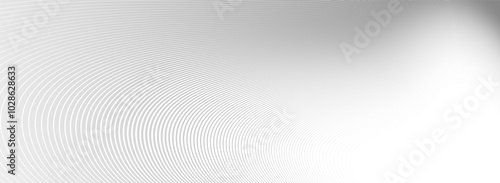 Light grey lines in 3D perspective vector abstract background, dynamic linear minimal design, wave lied pattern in dimensional and movement.