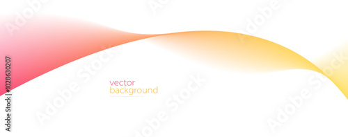 Curve shape flow vector abstract background in red and yellow gradient, motion art,