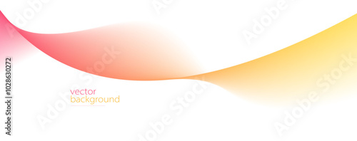 Curve shape flow vector abstract background in red and yellow gradient, motion art,