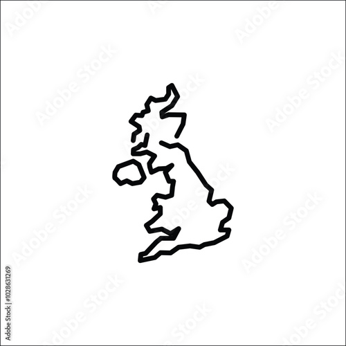 United Kingdom map icon. Simple United Kingdom outline map for social media, app, and web design. Vector illustration