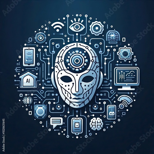 Ai Technology concept, Ai tech System. logo icon design. premium illustration