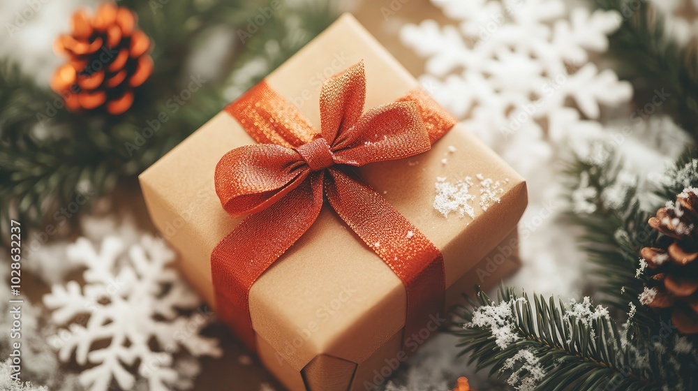 Small Christmas Gift Box Close Up Small Christmas Gift Box Close Up