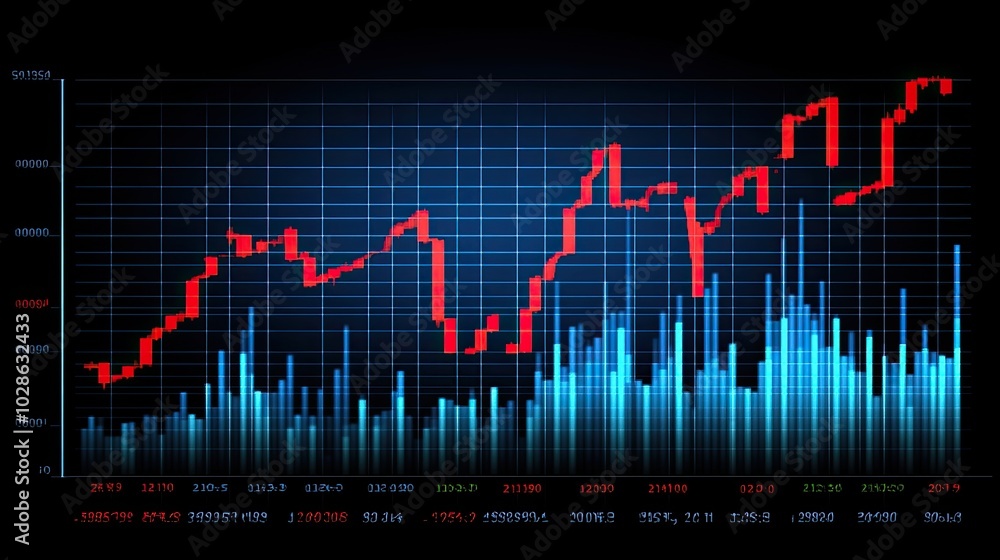 Financial Chart with Bullish Trend and Trading Data Financial Chart with Bullish Trend and Trading Data