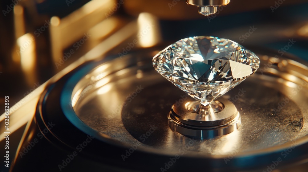 Sparkling Diamond Under Precision Equipment Sparkling Diamond Under Precision Equipment