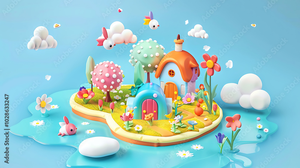 Naklejka premium cartoon child toya wallpaper