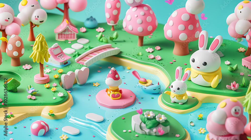 Naklejka premium cartoon child toya wallpaper