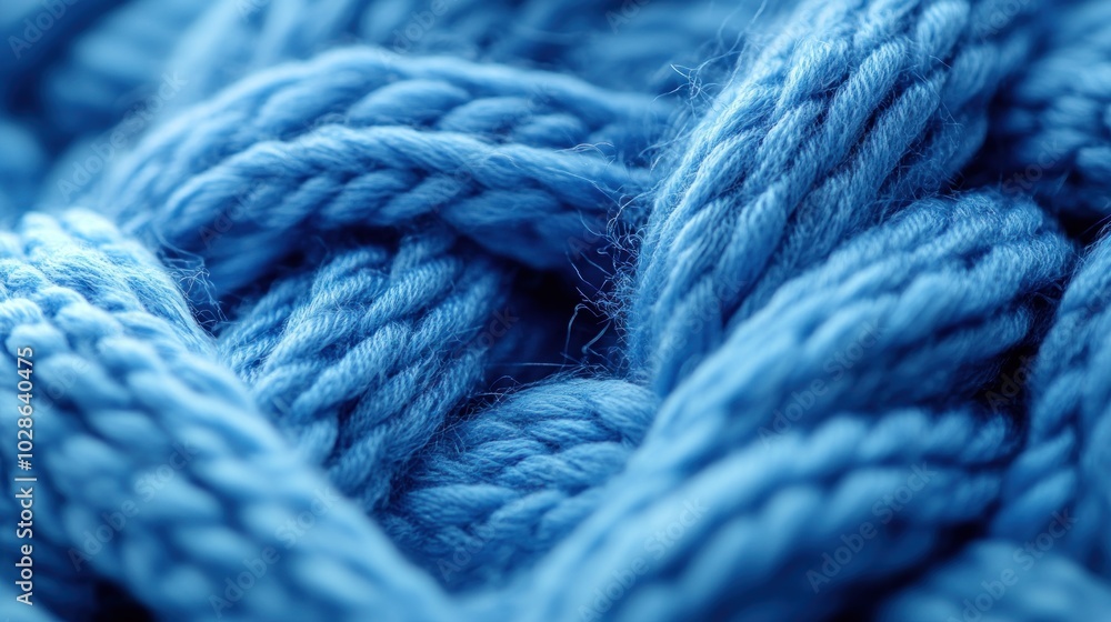 Close Up of Blue Knitted Fabric Close Up of Blue Knitted Fabric