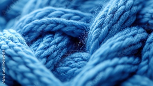 Close Up of Blue Knitted Fabric