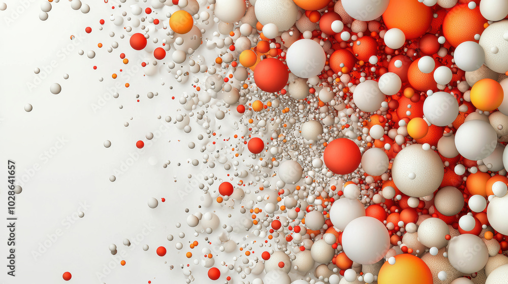 Cascading spheres in vibrant colors create dynamic visual effect Cascading spheres in vibrant colors create dynamic visual effect