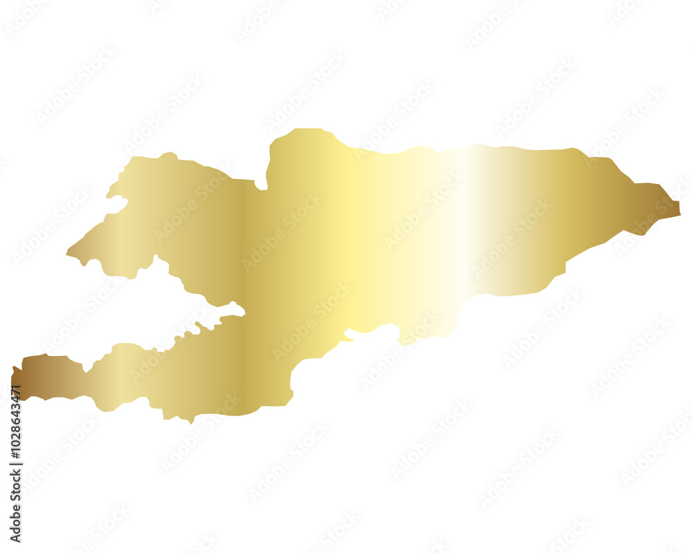 Golden Kyrgyzstan map isolated on transparent background. Golden Kyrgyzstan map isolated on transparent background.