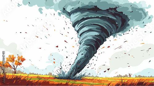 Illustration Tornado. Storm. Typhoon. Twister. Natural phenomenon. Disaster.