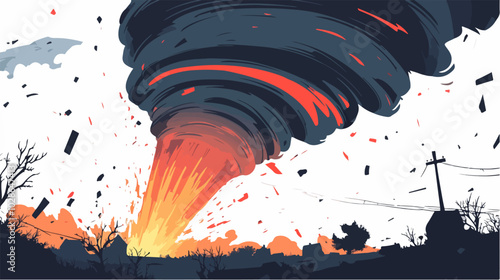 Illustration Tornado. Storm. Typhoon. Twister. Natural phenomenon. Disaster.