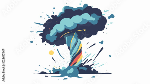 Illustration Tornado. Storm. Typhoon. Twister. Natural phenomenon. Disaster.