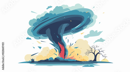Illustration Tornado. Storm. Typhoon. Twister. Natural phenomenon. Disaster.