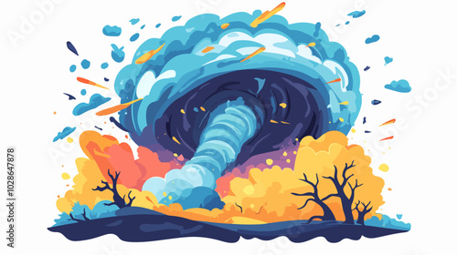 Illustration Tornado. Storm. Typhoon. Twister. Natural phenomenon. Disaster.