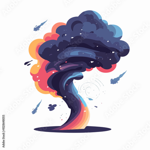 Illustration Tornado. Storm. Typhoon. Twister. Natural phenomenon. Disaster.