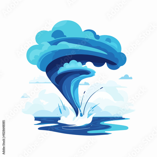 Illustration Tornado. Storm. Typhoon. Twister. Natural phenomenon. Disaster.