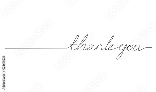 Thank you letter Continuous line illustration design template
