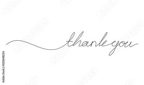 Thank you letter Continuous line illustration design template