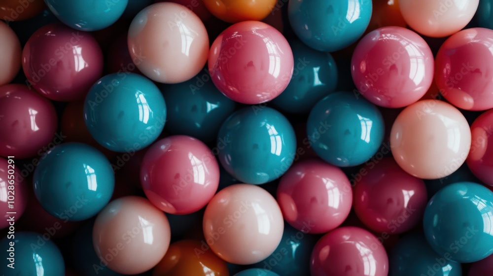 A dynamic collection of assorted plastic balls in diverse colors forming a random, yet visually engaging and lively, playful configuration. A dynamic collection of assorted plastic balls in diverse colors forming a random, yet visually engaging and lively, playful configuration.