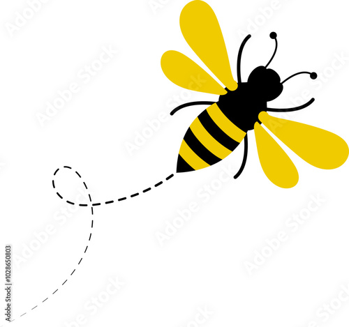 Honey bee icon. Insect character. Flying bee vector icon illustration isolated on white background.