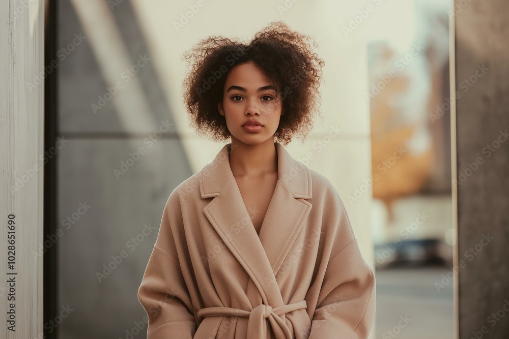 Striking Portrayal of Poise and Style in a Modern Urban Setting