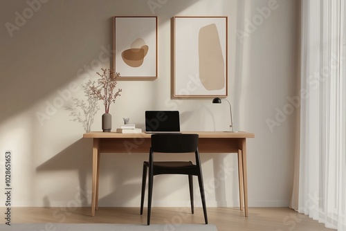 Obraz na płótnie Minimalist Home Office Design w salonie