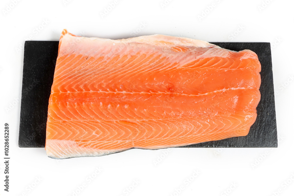 fresh salmon fillet isolated on white background fresh salmon fillet isolated on white background