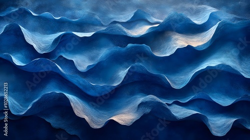 Abstract Blue Wavy Pattern Background Texture